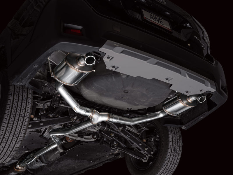 AWE 20-25 Subaru Outback (Wilderness &amp; XT) 0FG Catback Exhaust w/Dual BashGuards - 3015-38246