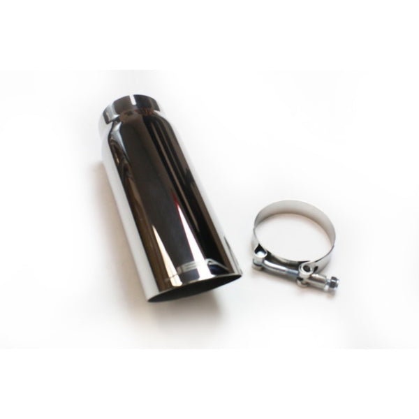 JBA 2.5in x 3in x 9in Polished Chrome Tip - Clamp On - 12-08209 by JBA - front view