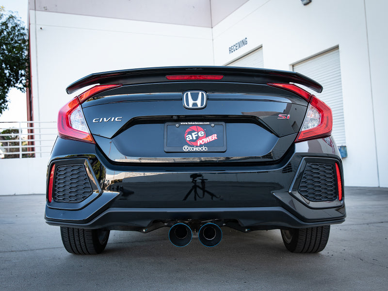 aFe Takeda 2.5in 304 SS Cat-Back Exhaust System w/ Blue Tips 17-20 Honda Civic Si Sedan I4 1.5L - 49-36619-L