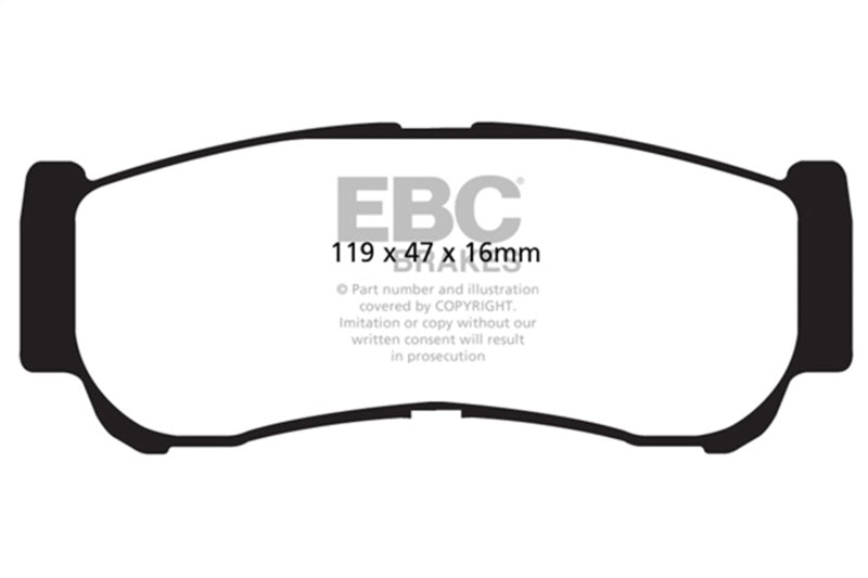 EBC 07-09 Hyundai Santa Fe 2.7 Yellowstuff Rear Brake Pads - DP41982R