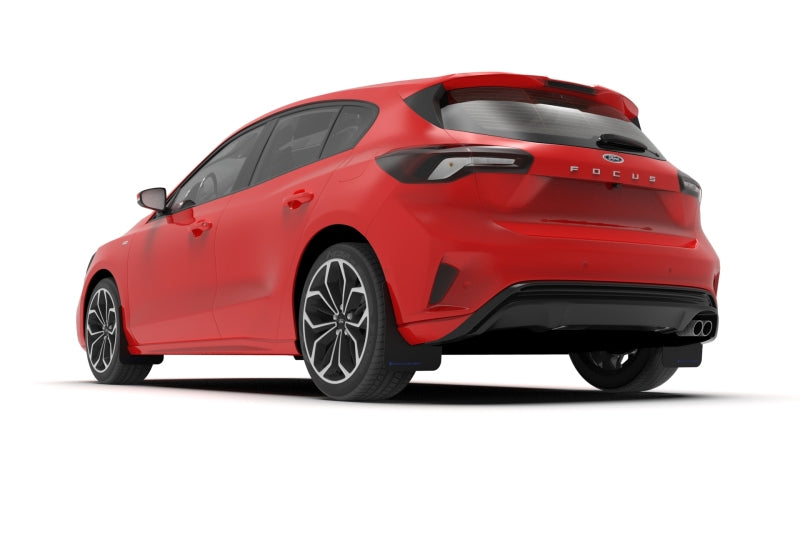 Rally Armor 19-24 Ford Focus ST MK4 Black UR Mud Flap w/Red Logo - MF77-UR-BLK/RD