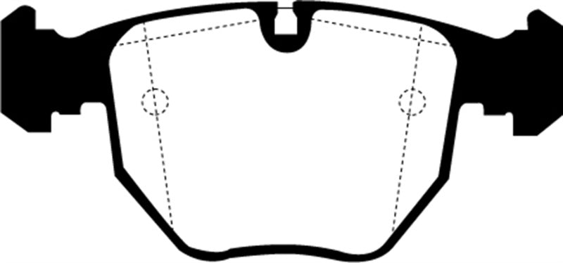 EBC 00-04 BMW M5 5.0 (E39) Ultimax2 Front Brake Pads - UD681 for 1997-2003 BMW 5 Series - angle view