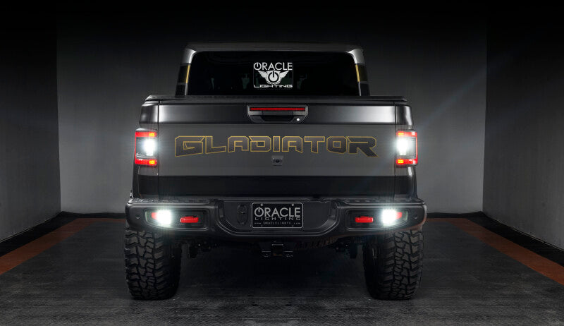 Oracle Jeep Gladiator JT Rear Bumper LED Reverse Lights w/ Plug &amp; Play Harness - 6000K SEE WARRANTY - 5881-504