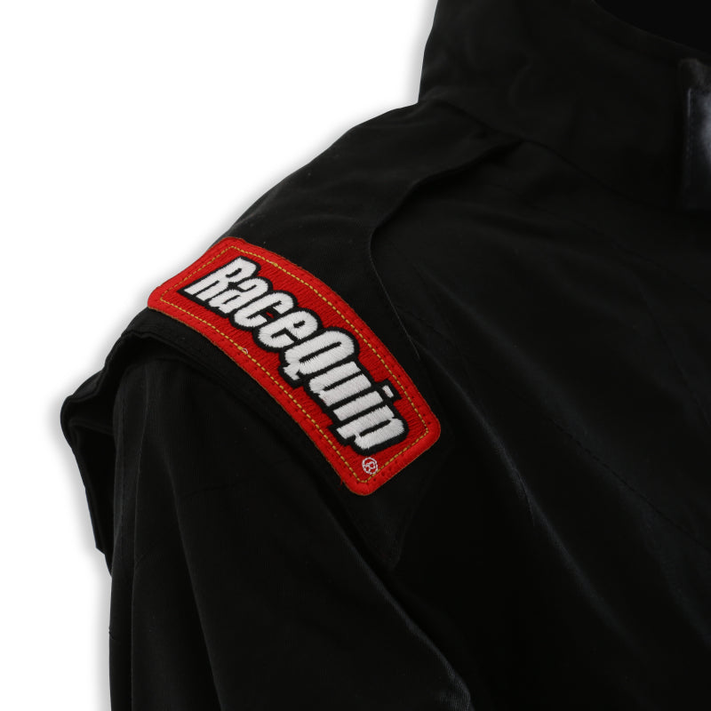 RaceQuip Black Chevron-1 Suit - SFI-1 Small - 130902RQP