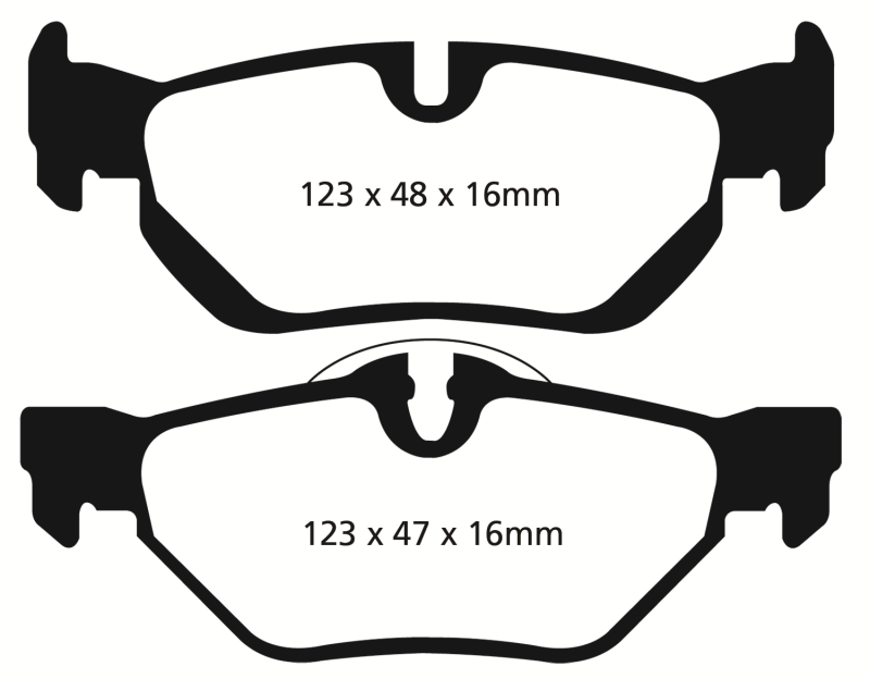 EBC 13+ BMW X1 2.0 Turbo (28i) Redstuff Rear Brake Pads - DP32069C for 2006-2012 BMW 3 Series - installed view