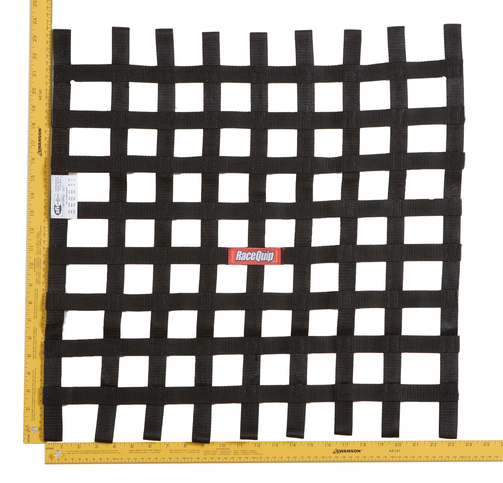 RaceQuip Black 24 X 24 SFI Ribbon Net