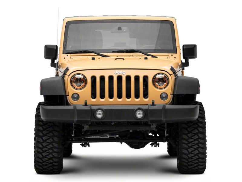 Raxiom 07-18 Jeep Wrangler JK 7-In LED Headlights Orange Housing- Clear Lens - J154700
