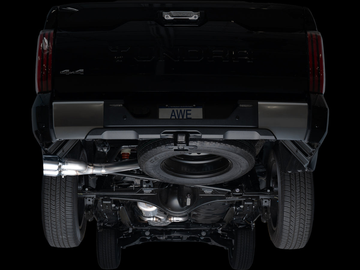 AWE 0FG Exhaust for 3rd Gen Toyota Tundra - Dual Chrome Silver Tips - 3015-32063