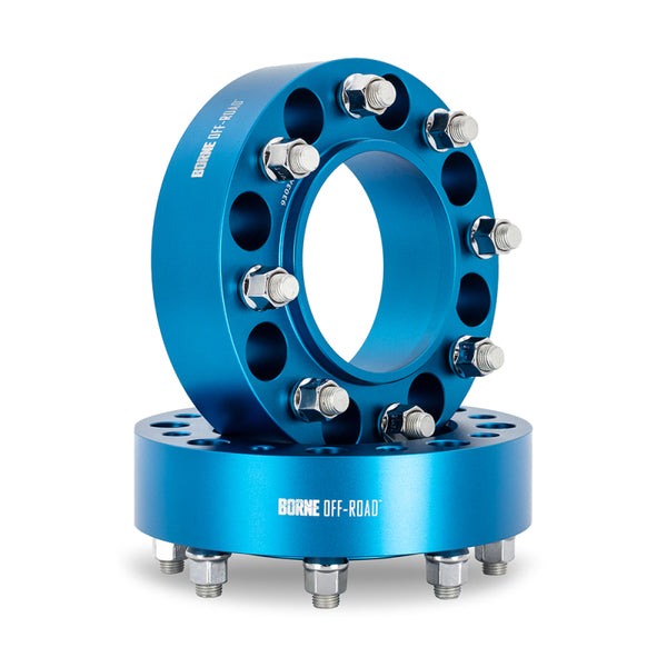 Borne Off-Road Wheel Spacers - 8X170 - 125 - 50mm - M14 - Blue - BNWS-002-500BL by Borne Off-Road - front view