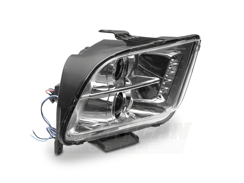 Raxiom 05-09 Ford Mustang Excluding GT500 LED Halo Projector Headlights- Chrome Housing (Clear Lens) - 49006