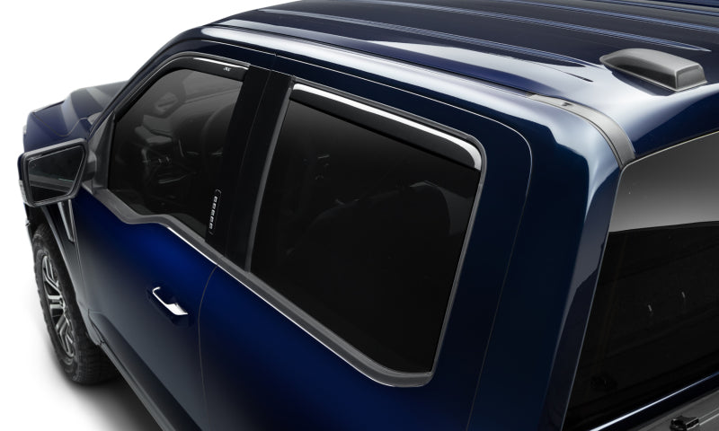 AVS 15-18 Ford F-150 Supercrew Ventvisor In-Channel Front &amp; Rear Window Deflectors 4pc - Smoke - 194975