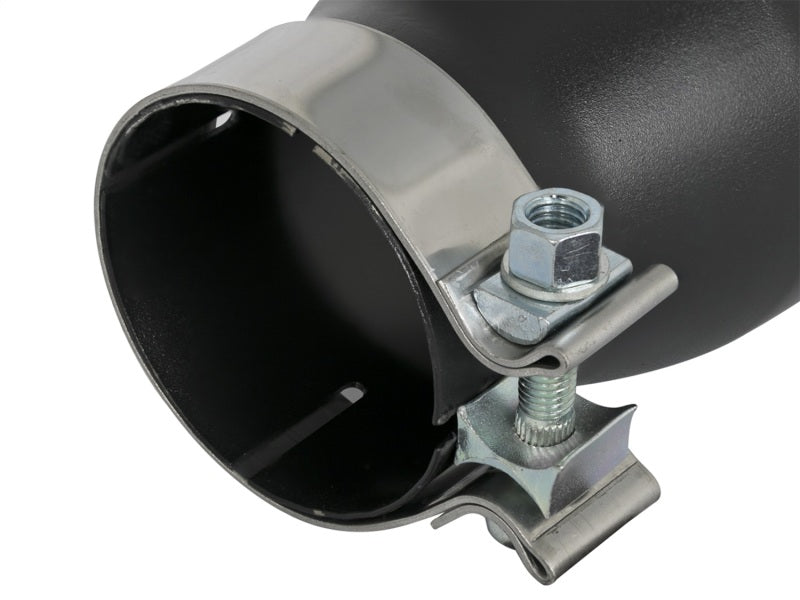 aFe MACH Force-Xp 409 SS Exhaust Tip Black (Left Side) 3in In x 4-1/2in Out x 9in L Clamp-On - 49T30452-B09