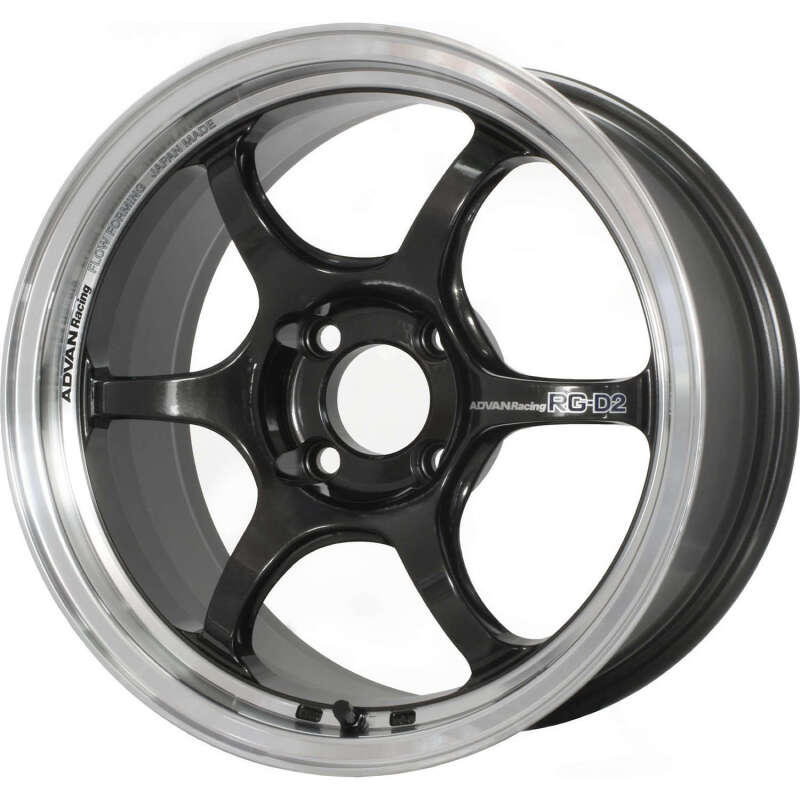 Advan RG-D2 15X8.0 / +35 / 4-100 / Machining &amp; Black Gunmetallic - YAT5G35ABG