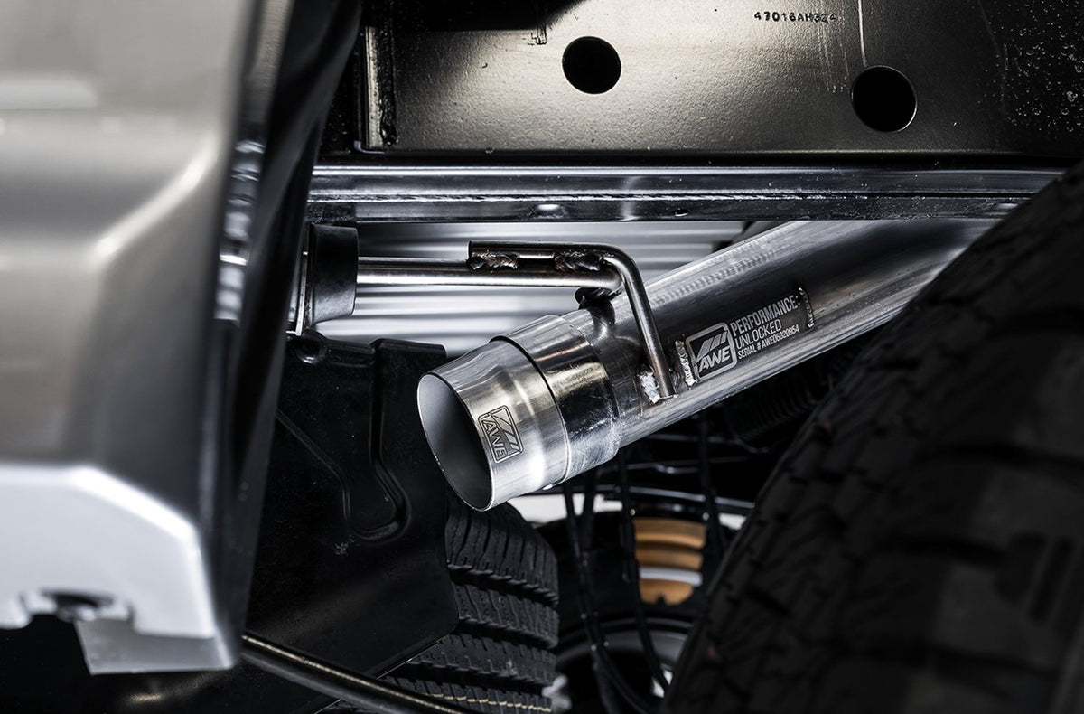 AWE Tuning 2019+ Ford Ranger 0FG Performance Exhaust System w/Diamond Black Tips & Rock Guard - 3015-23064