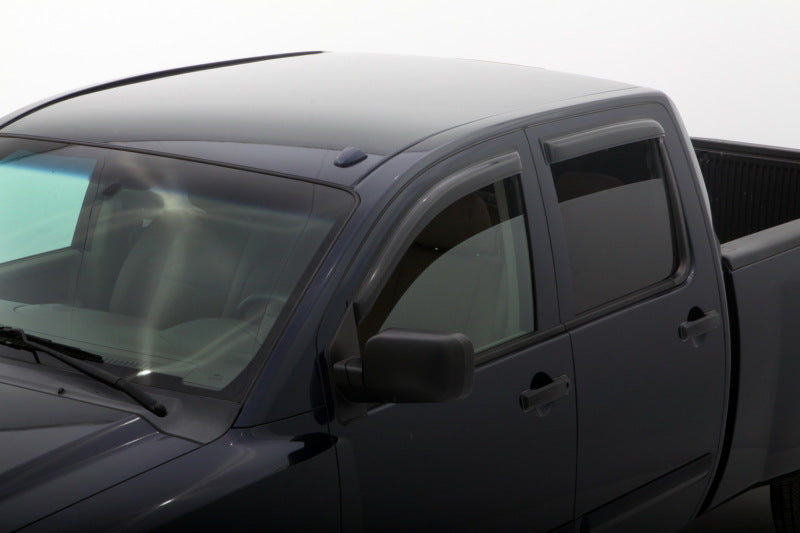 AVS 04-15 Nissan Titan Crew Cab Ventvisor Outside Mount Window Deflectors 4pc - Smoke - 94858 for 2004-2015 Nissan TITAN - fr