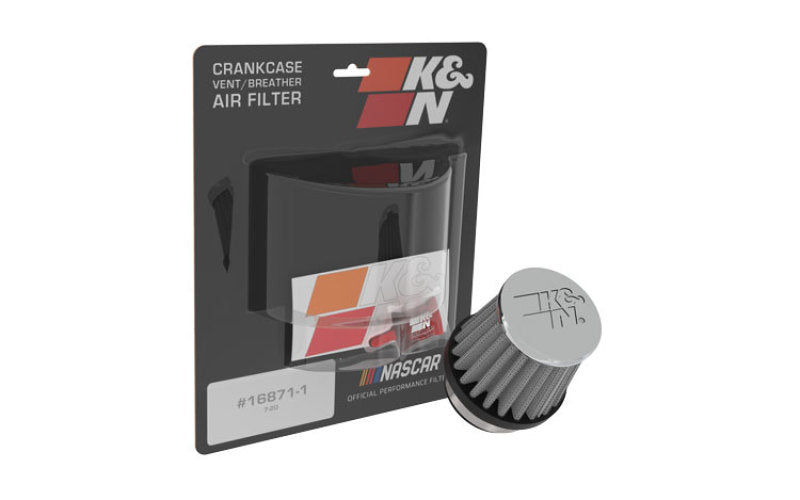 K&amp;N Universal Chrome Filter 1 3/8 inch FLG / 2 1/2 inch Base / 2 inch Top / 2 1/4 inch Height - RC-0790