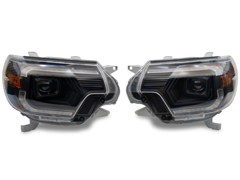 Raxiom 12-15 Toyota Tacoma Axial Series Switchback Projector Headlights- Black Housing- Clear Lens - TT23359 - side view