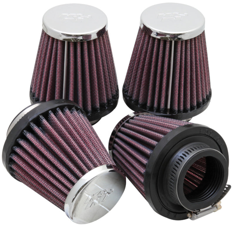 K&amp;N Universal Oval Chrome Filter 1 9/16 in. Flange 3 in. Base 2 inch Top 3 in. Height (4 Per Box) - RC-2314