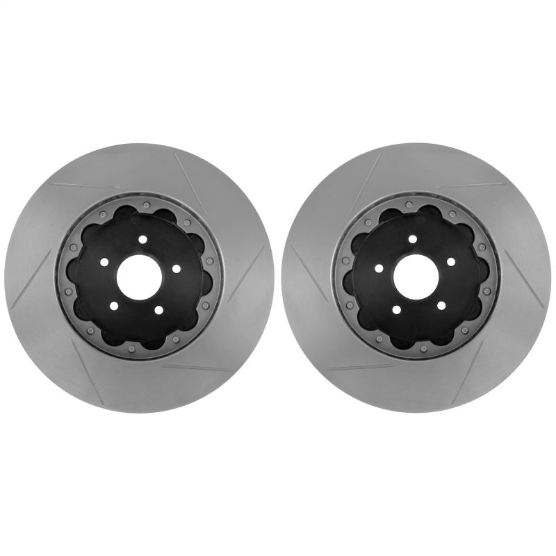 StopTech 15-18 Ford Mustang GT (w/ Brembo Calipers) AeroRotor 2pc Drilled Front Rotor (Pair) - 81.345.9921