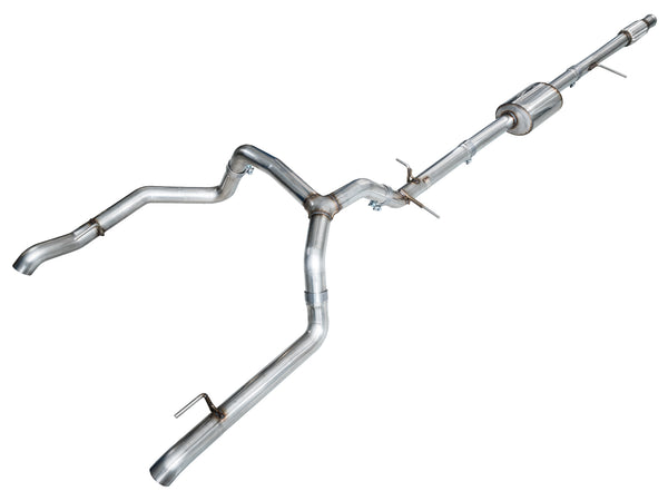 AWE 4th Gen GM 1500 5.3L 0FG Catback Split Rear Exit (w/ Bumper Cutouts) - OE Tips - 3015-31200
