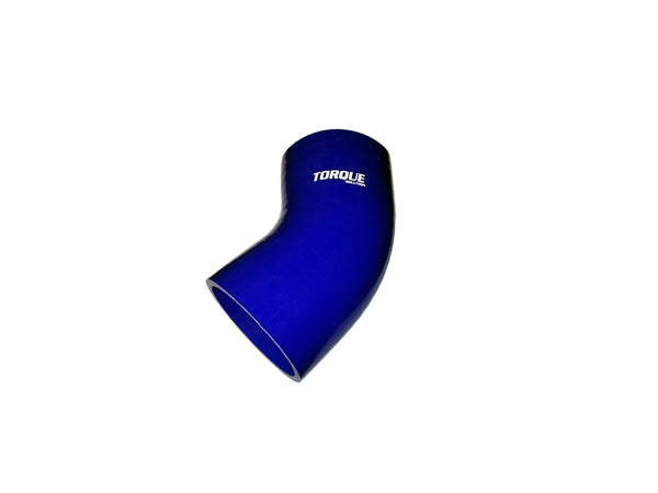 Torque Solution 45 Degree Silicone Elbow: 2.5 inch Blue Universal - TS-CPLR-45D25BL by Torque Solution