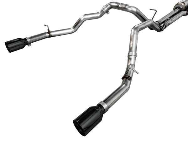 AWE 25+ RAM 1500 3.0TT 0FG Catback Touring Exhaust - Diamond Black Tips - 3015-33530 for 2025 Ram 1500 - front view