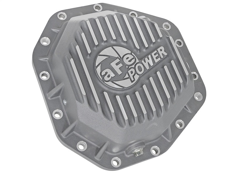 aFe Power Street Ser Rear Diff Cover Raw w/Mach Fin 2017 Ford Diesel Trucks V8-6.7L(td) Dana M275-14 - 46-70350