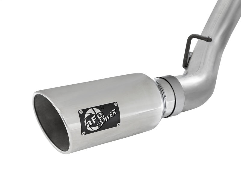 aFe LARGE Bore HD 4in Dual DPF-Back SS Exhaust w/Polished Tip 16-17 GM Diesel Truck V8-6.6L (td) LML - 49-44080-P