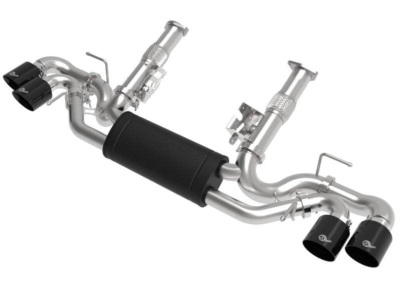 aFe MACH Force-Xp 2-1/2in 304SS Cat-Back 20-25 Chevy Corvette (C8) 6.2L - Black Tip - 49-34127-B