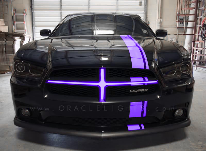 Oracle 11-14 Dodge Charger Illuminated Grille Crosshairs - UV/Purple - 5300-007