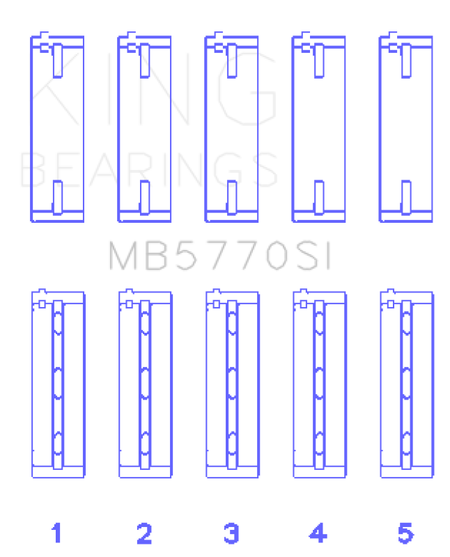 King Engine Bearings Nissan Vk45Dd/E/Vk50Ve/Vk56DE/Vd (Size +0.50mm) Main Bearing Set - MB5770SI0.5