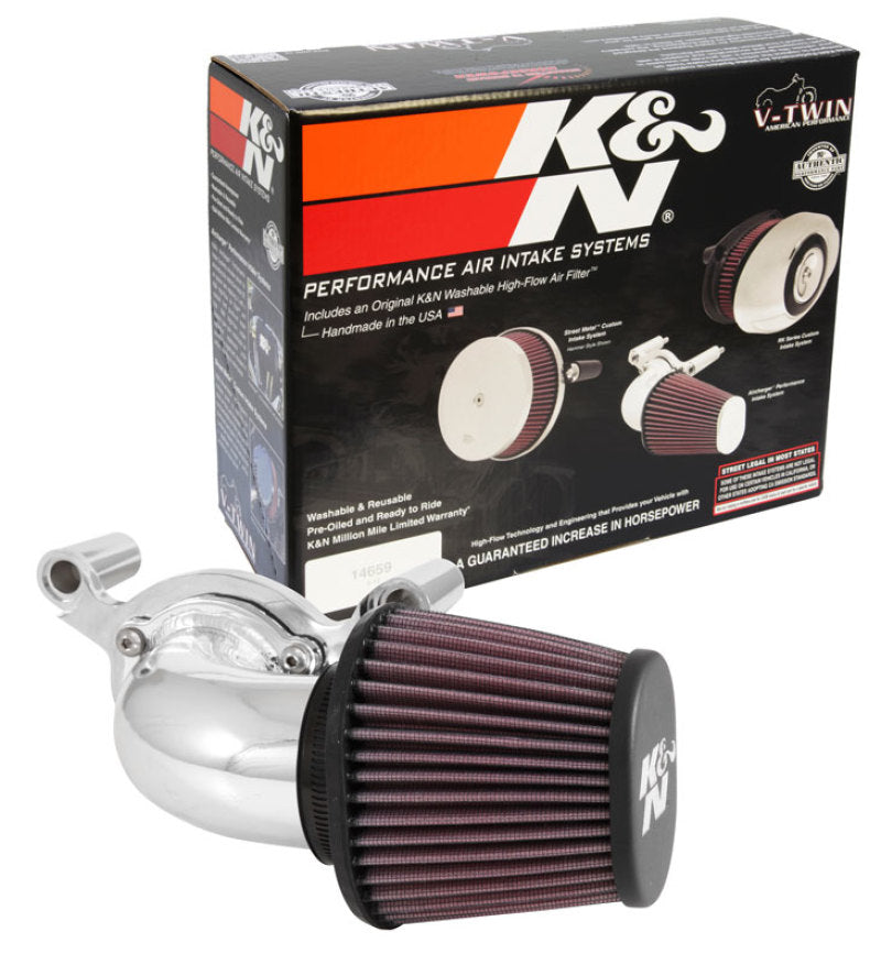 K&amp;N 01-15 Harley-Davidson Touring 96 / 103 / 08-15 Bright Aircharger Performance Intake - 63-1131P