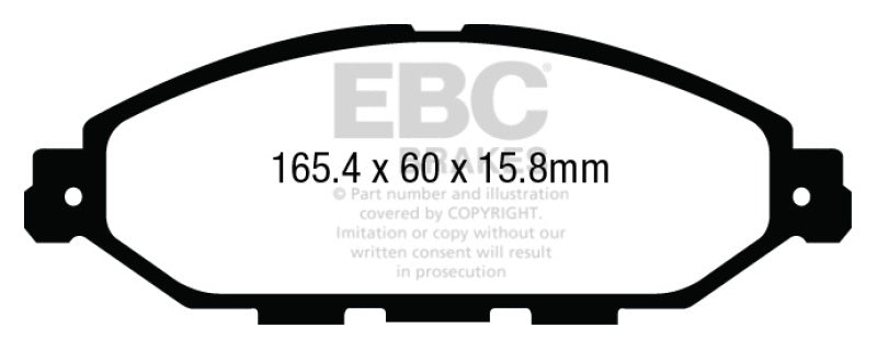 EBC 12-13 Infiniti JX35 3.5 Greenstuff Front Brake Pads - DP23010