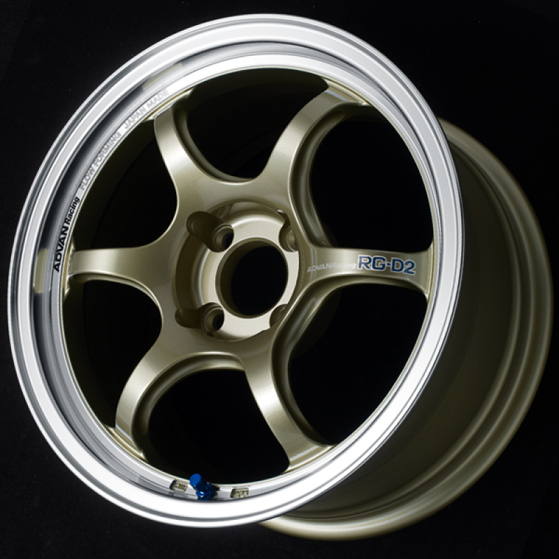 Advan RG-D2 16x8.0 +38 4-100 Machining &amp; Champagne Gold Wheel - YAT6G38ACG