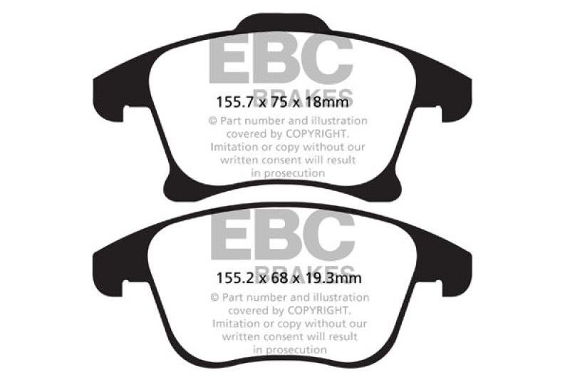 EBC 13+ Ford Fusion 1.6 Turbo Redstuff Front Brake Pads - DP32159C