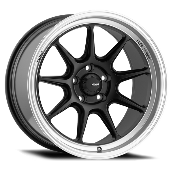 Konig Countergram 18x11B 5x114.3 ET15 Matte Black / Matte Machined Lip - CT18514155 by Konig