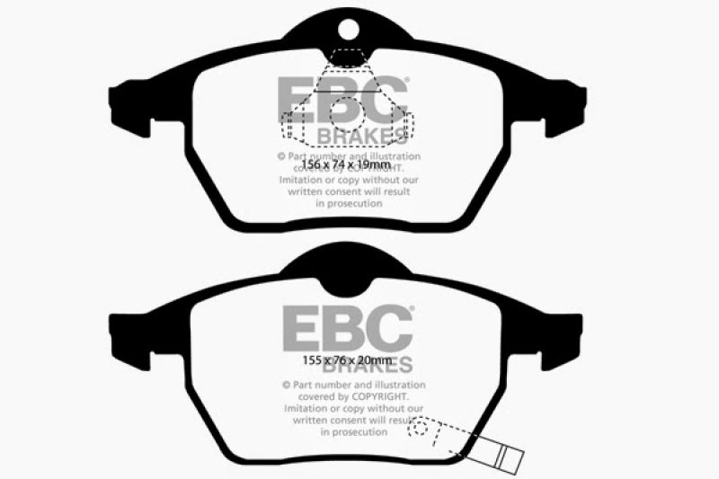 EBC 99-02 Saab 9-3 2.0 Turbo Ultimax2 Front Brake Pads - UD819