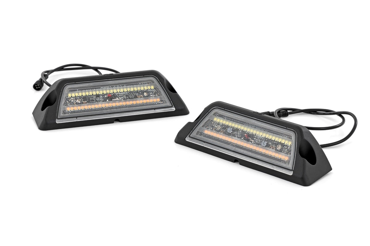 Rough Country - 6 Inch LED Angled Light Pods - White/Amber - Pair