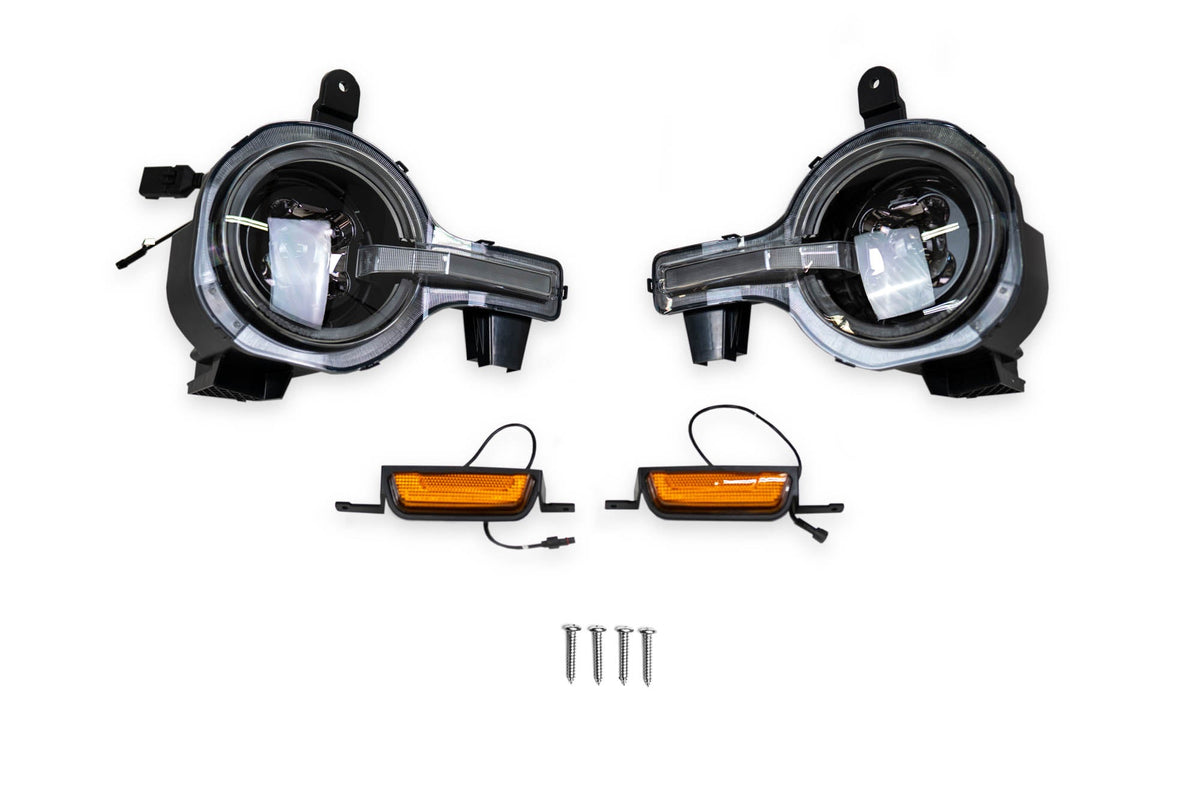 DV8 Offroad - 2021-2026 Ford Bronco Black Headlights - HLCBR-01