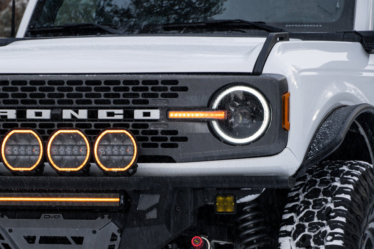 DV8 Offroad - 2021-2026 Ford Bronco Black Headlights - HLCBR-01