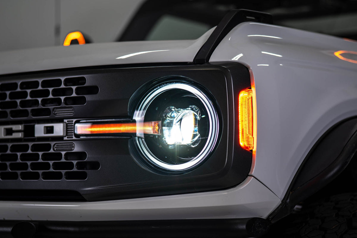 DV8 Offroad - 2021-2026 Ford Bronco Black Headlights - HLCBR-01