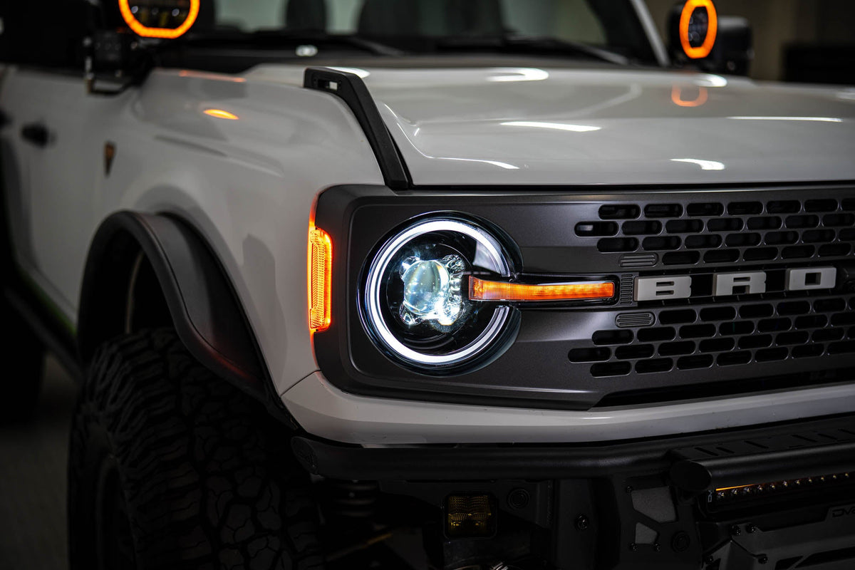DV8 Offroad - 2021-2026 Ford Bronco Black Headlights - HLCBR-01