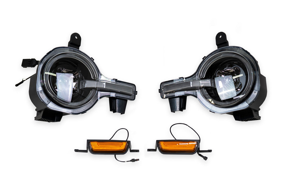 DV8 Offroad - 2021-2026 Ford Bronco Black Headlights - HLCBR-01