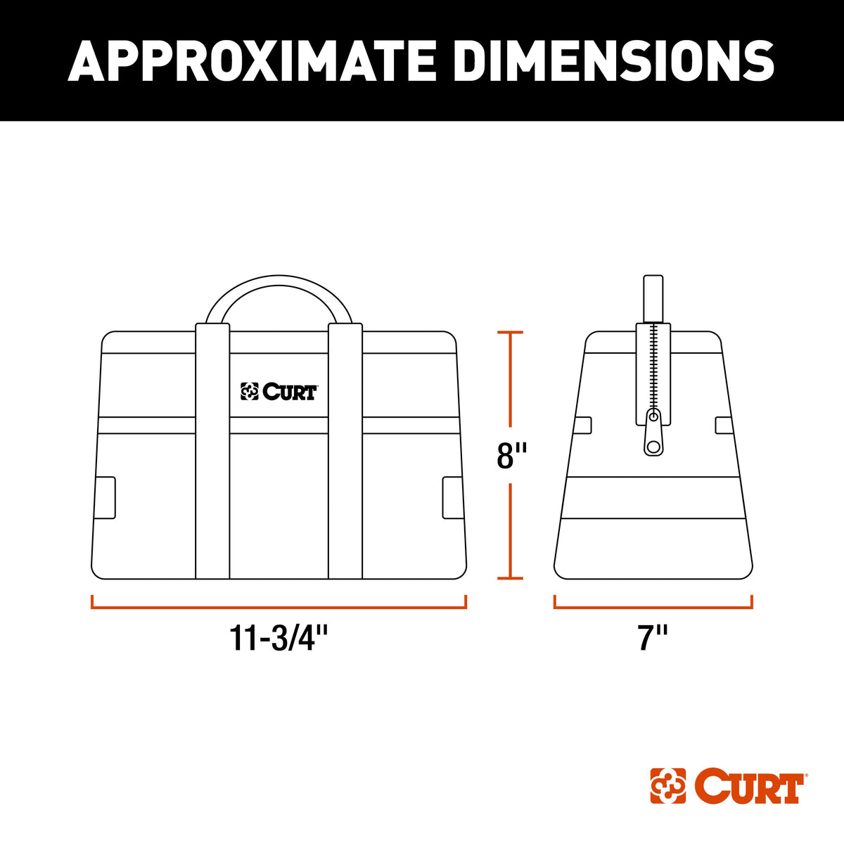 CURT 70004 Towing Accessories Storage Tool Bag, 14 Pockets, Reinforced Webbing