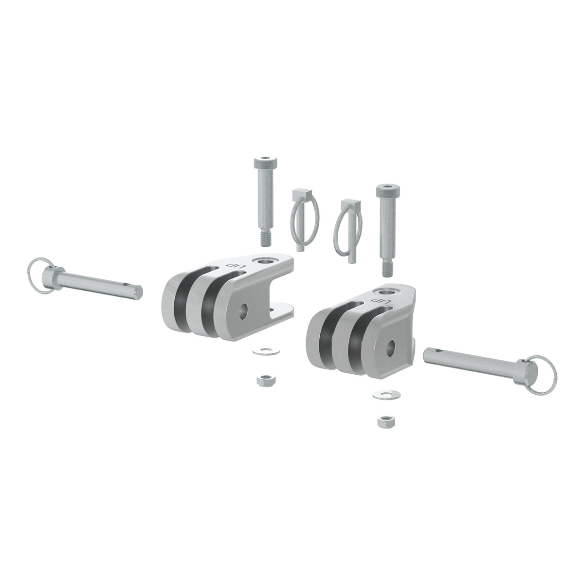 CURT 70011 Rambler Heavy-Duty 3-Lug Shackle Ends, 2 Pack
