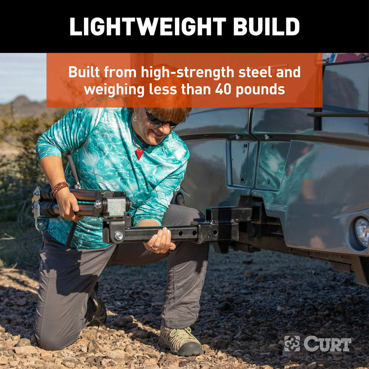CURT 70015 Rambler Steel RV Tow Bar, 7,500 lb. Capacity, 2" Shank