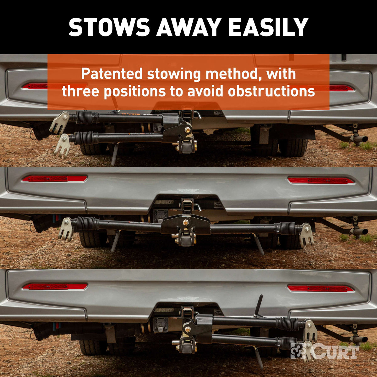 CURT 70015 Rambler Steel RV Tow Bar, 7,500 lb. Capacity, 2" Shank