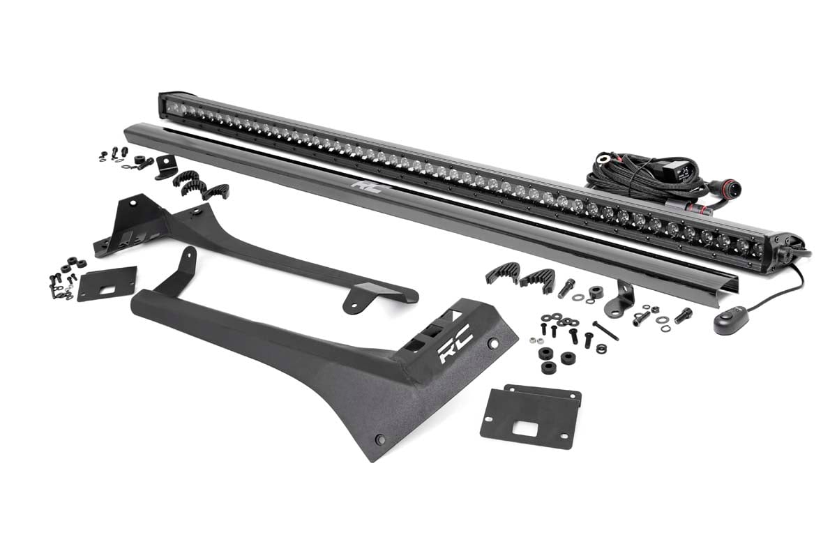 LED Light Kit | Windshield Mount | 50" BLK Single Row | Jeep Gladiator JT/Wrangler JL (18-24)