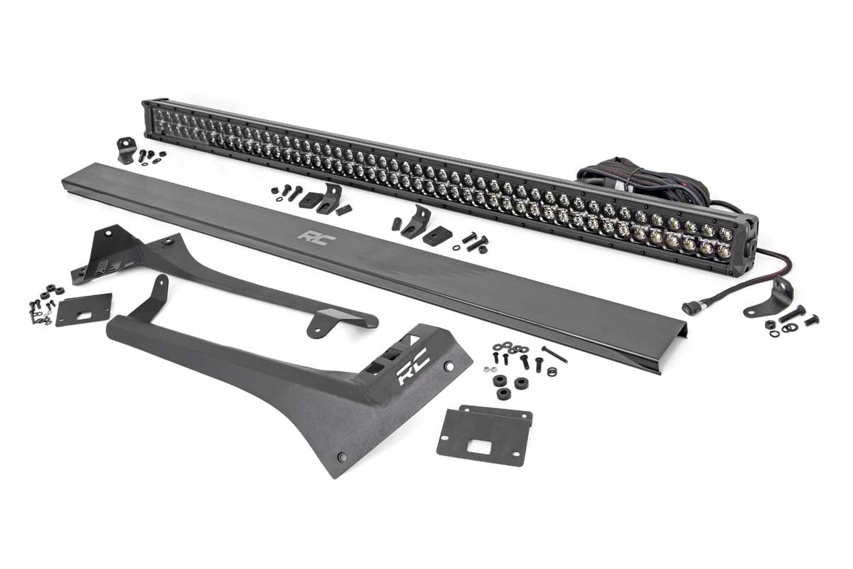 LED Light Kit | Windshield | 50" BLK Dual Row | Amber DRL | Jeep Gladiator JT/Wrangler JL (18-24)