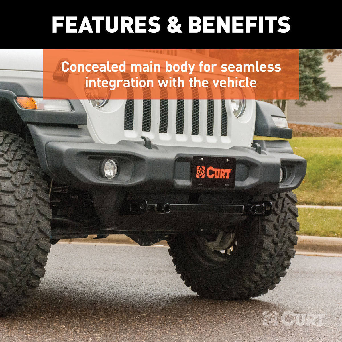 CURT 70105 Custom Tow Bar Base Plate Brackets for Dinghy Towing, Fits Select Jeep Wrangler JL